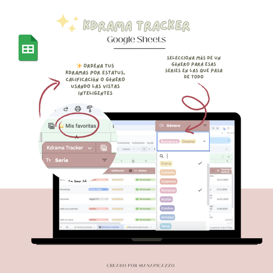 Plantilla de Kdramas Google Sheets